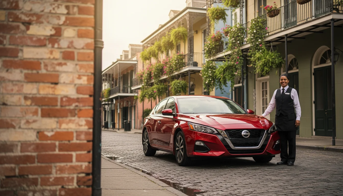 Car buyer comparing financing options at dealership with paperwork